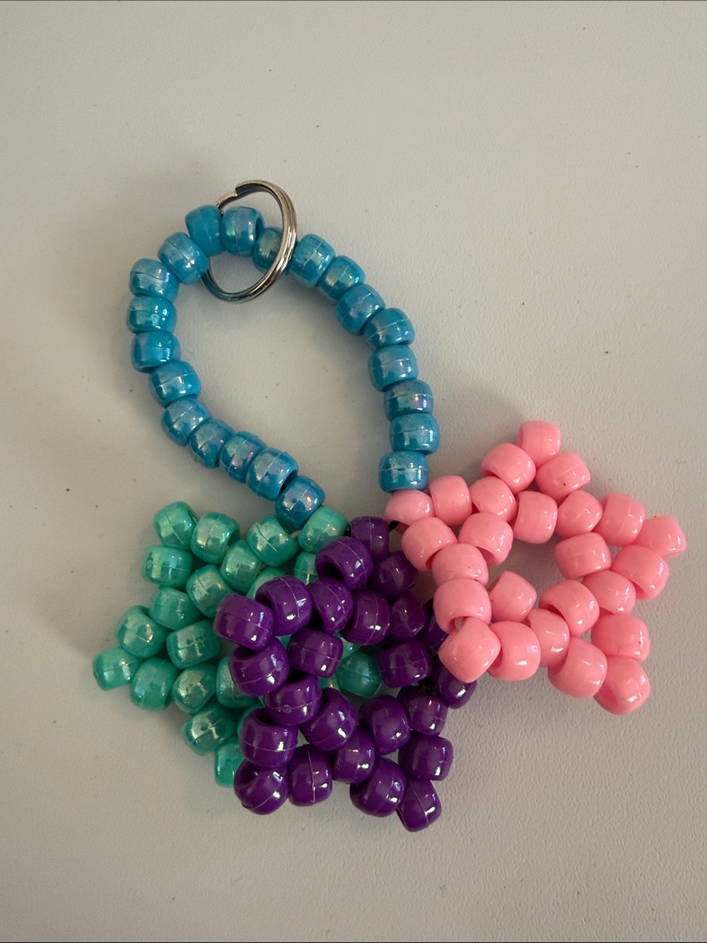Rave Candy Star Beaded Bracelet Keyring